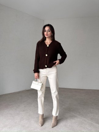 FABİAN Hırka 4459 - Acı Kahve - 2