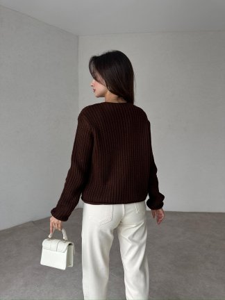 FABİAN Hırka 4459 - Acı Kahve - 3