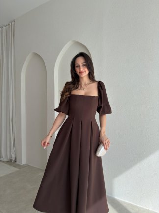 FABİAN Midi Elbise 4459 - Acı Kahve - 2