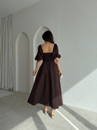 FABİAN Midi Elbise 4459 - Acı Kahve - 3