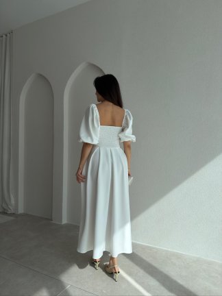 FABİAN Midi Elbise 4459 - Beyaz - 3