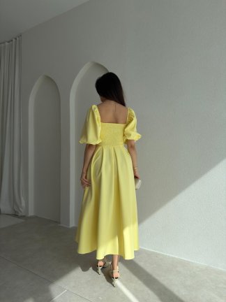 FABİAN Midi Elbise 4459 - Sarı - 3