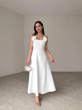 FARMER Maxi Elbise 5808 - Beyaz - 2