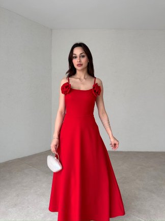 FARMER Maxi Elbise 5808 - Kırmızı 