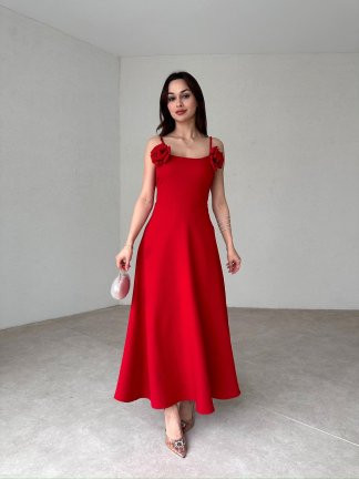 FARMER Maxi Elbise 5808 - Kırmızı - 2