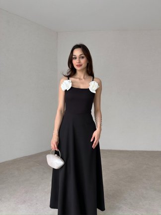 FARMER Maxi Elbise 5808 - Siyah 