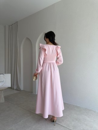 FAURA Maxi Elbise 6954 - Pudra - 3