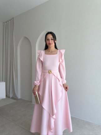 FAURA Maxi Elbise 6954 - Pudra - 2
