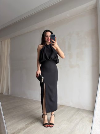 FAYOL Midi Elbise 7899 - Siyah - 4