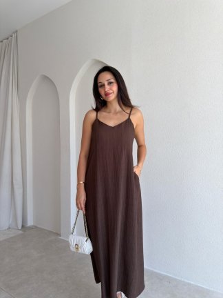 FAYRE Midi Elbise 3758 - Acı Kahve - 2