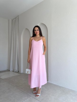  FAYRE Midi Elbise 3758 - Pembe - 2
