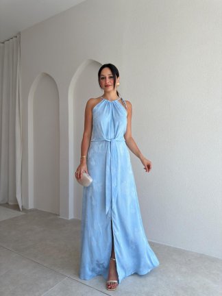 FEİNE Maxi Elbise 7420 - Bebe Mavisi 