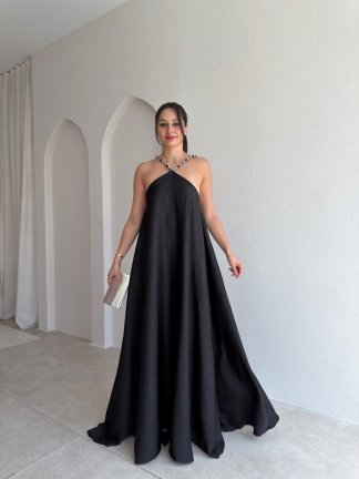 FELİX Maxi Elbise 7722 - Siyah - 1
