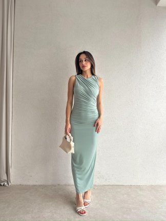 FELLER Maxi Elbise 5074 - Yeşil - 2