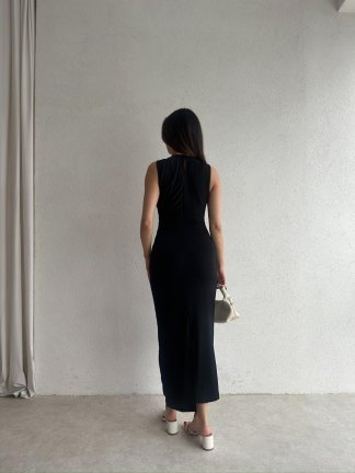 FELLER Maxi Elbise 5074 - Siyah - 3