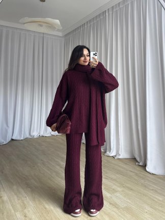 FEMME Takım 8443 - Bordo - 3