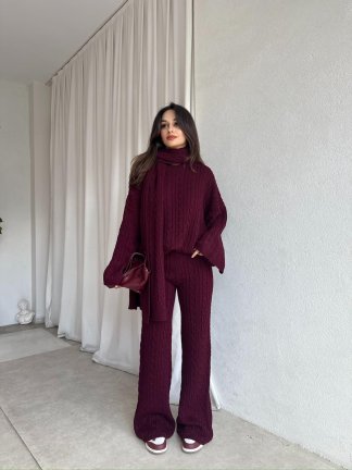 FEMME Takım 8443 - Bordo - 4