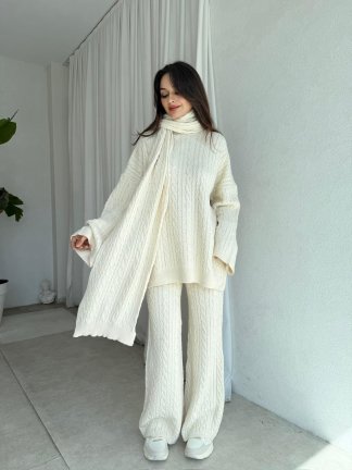 FEMME Takım 8443 - Krem - 2