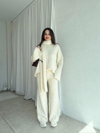 FEMME Takım 8443 - Krem - 3