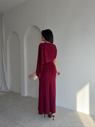FENGEL Midi Elbise 2889 - Bordo - 3