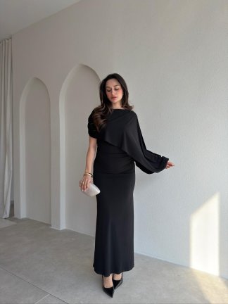 FENGEL Midi Elbise 2889 - Siyah - 1