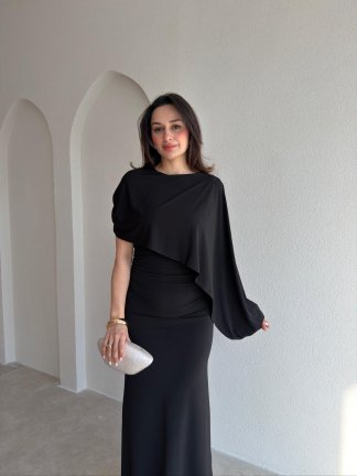 FENGEL Midi Elbise 2889 - Siyah - 2