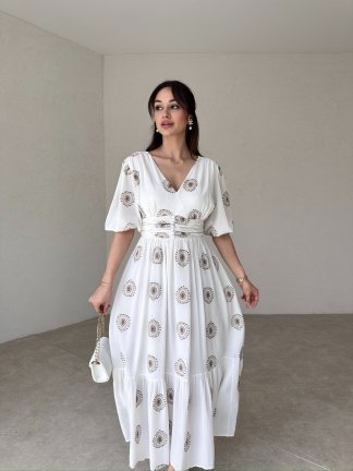 FENTON Maxi Elbise 8129 - Kahverengi - 1