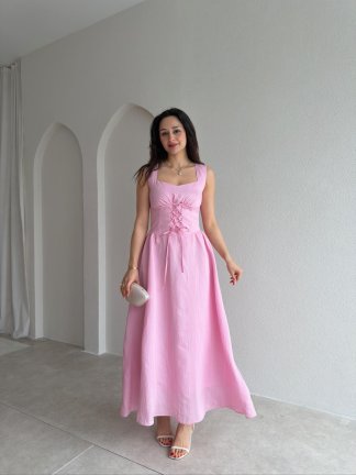 FERNANDO Midi Elbise 1987 - Pembe - 2