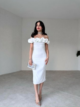 SOPHİA Elbise 2389 - Beyaz - 2