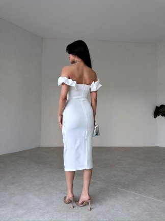 SOPHİA Elbise 2389 - Beyaz - 3