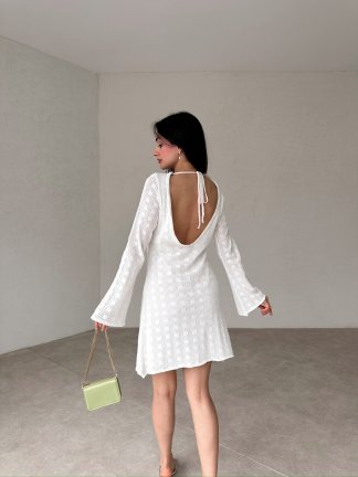 FLORENCE Mini Elbise 9877 - Beyaz - 2