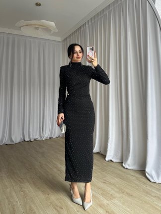 FLORİSA Elbise 2586 - Siyah - 1