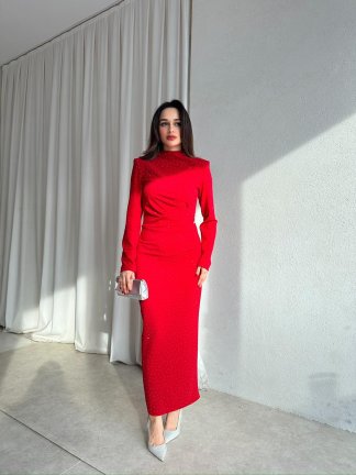 FLORİSA Elbise 2586 - Kırmızı - 4