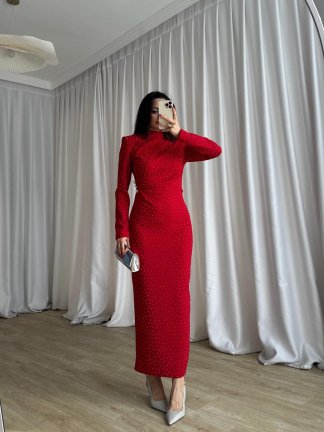 FLORİSA Elbise 2586 - Kırmızı - 1