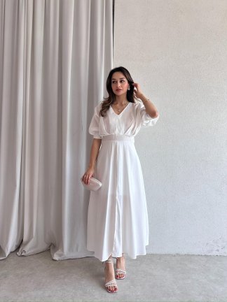 FLOW Maxi Elbise 9810 - Beyaz - 2