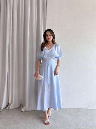FLOW Maxi Elbise 9810 - Mavi - 2