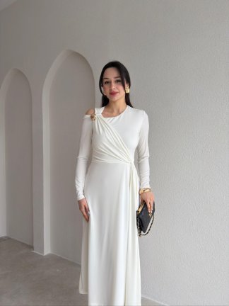 FLOYD Midi Elbise 8965 - Beyaz 