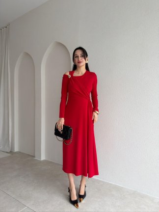 FLOYD Midi Elbise 8965 - Kırmızı - 2