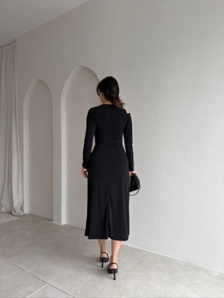  FLOYD Midi Elbise 8965 - Siyah - 3