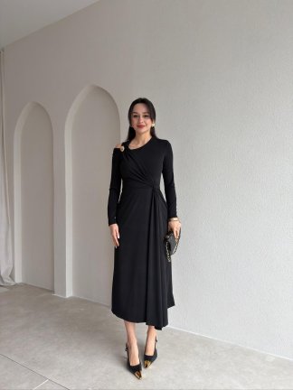  FLOYD Midi Elbise 8965 - Siyah - 2