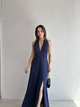 FOGGİE Maxi Elbise 3895 - Lacivert - 1