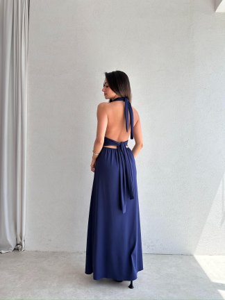 FOGGİE Maxi Elbise 3895 - Lacivert - 4