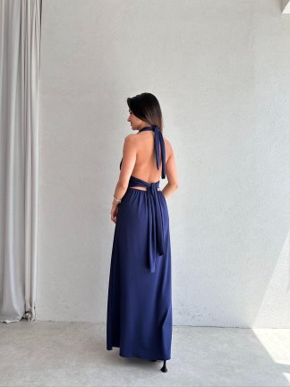 FOGGİE Maxi Elbise 3895 - Lacivert - 5