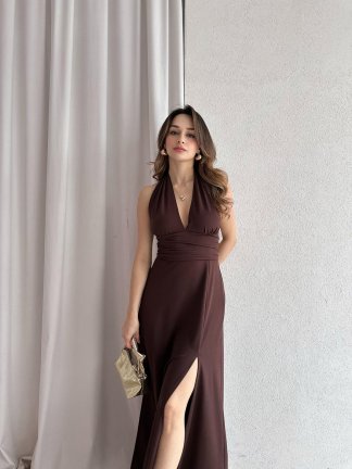 FOGGİE Maxi Elbise 3895 - Acı Kahve 