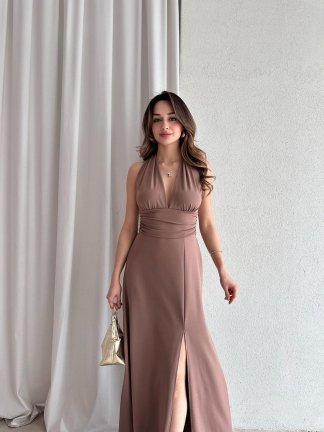 FOGGİE Maxi Elbise 3895 - Vizon 