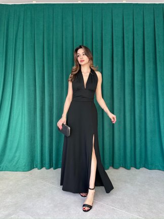 FOGGİE Maxi Elbise 3895 - Siyah - 4