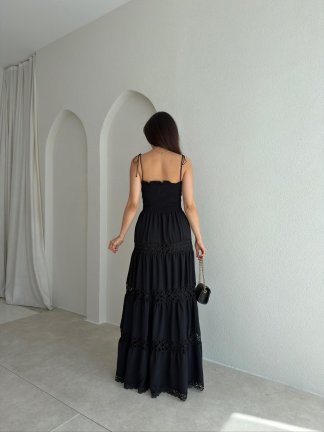 FOREMEN Maxi Elbise 9383 - Siyah - 3