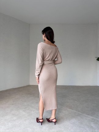 FORİSA Midi Elbise 5898 - Krem - 4