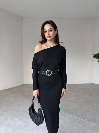 FORİSA Midi Elbise 5898 - Siyah - 1