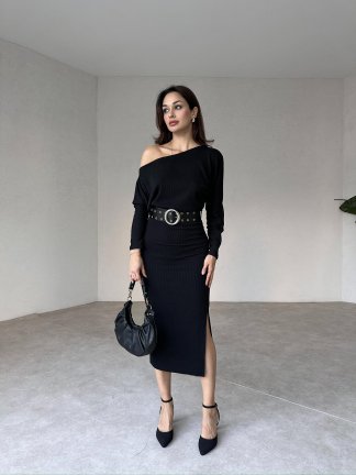 FORİSA Midi Elbise 5898 - Siyah - 2